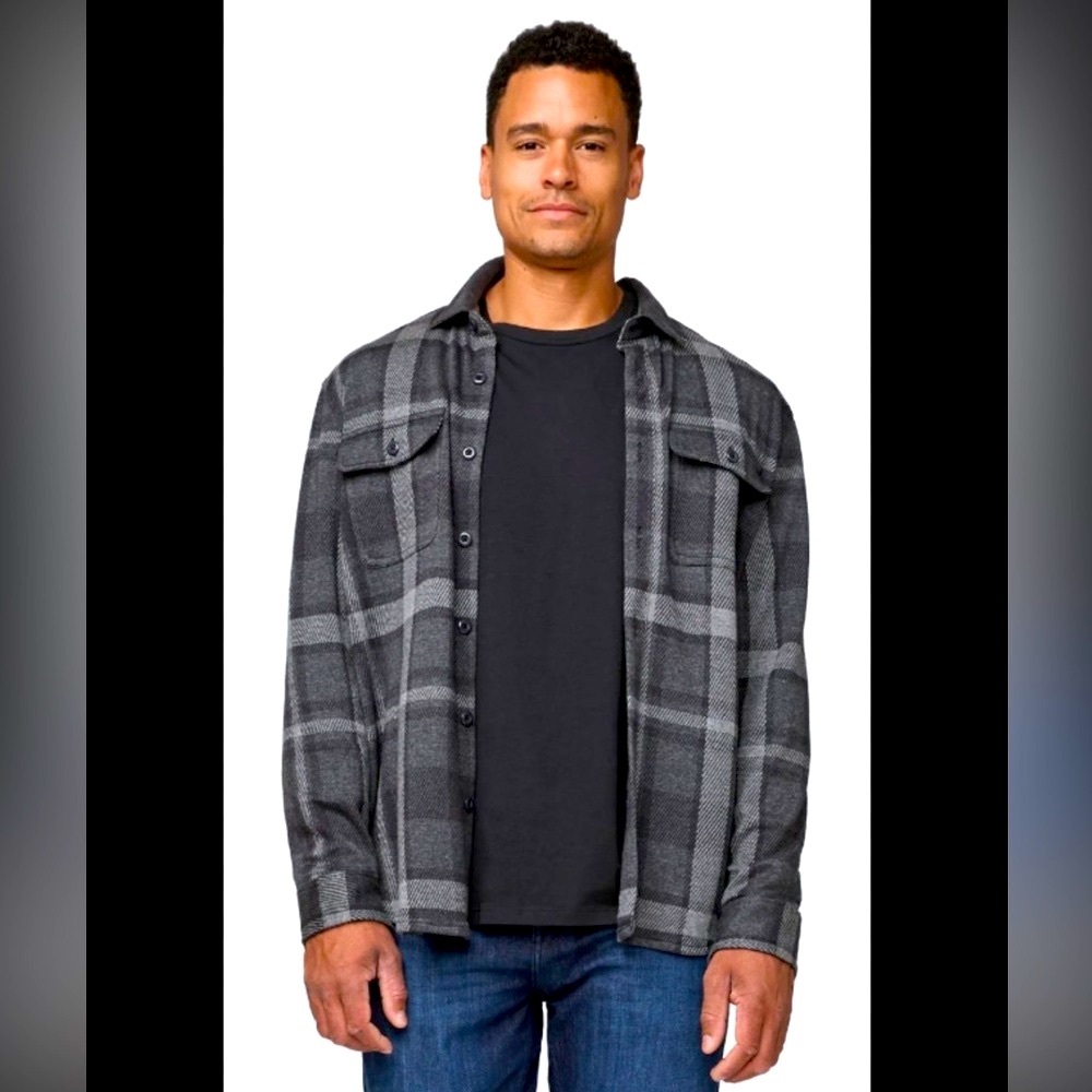 Express Men's Gray Plaid Lightweight Jacket